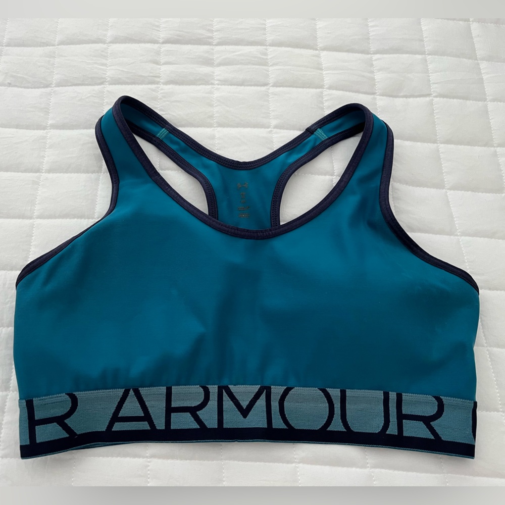 UNDER ARMOUR Dark Teal Racer Back Sports Bra Size Small